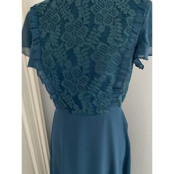 NWT JJ's House A-line Scoop Ink Blue Chiffon Bridesmaid Dress Small - Picture 5 of 16